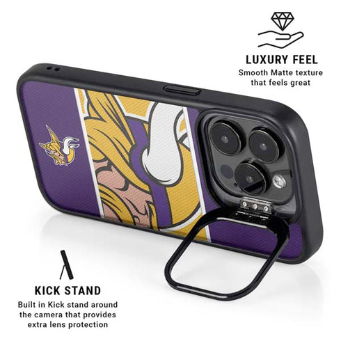 NFL Minnesota Vikings Zone Block iPhone 15 Pro Kickstand Case